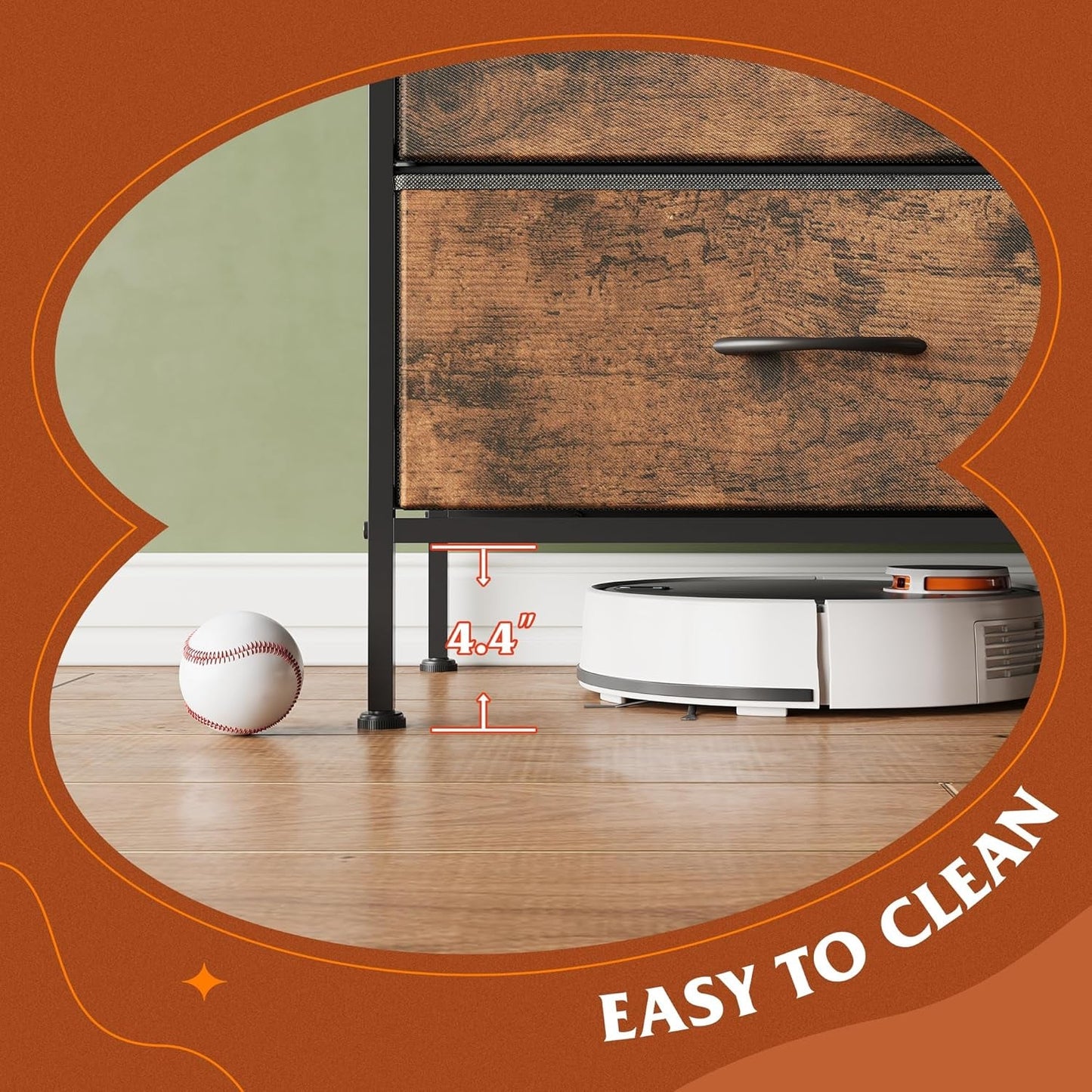 Dresser for Bedroom with 6 Drawers, Wide Fabric Dresser TV Stand for