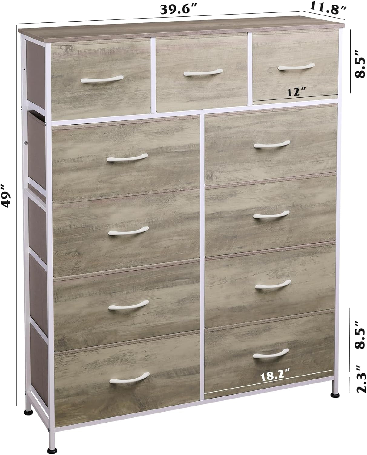 Tall Dresser for Bedroom, Fabric Dresser Storage Tower, Dresser &