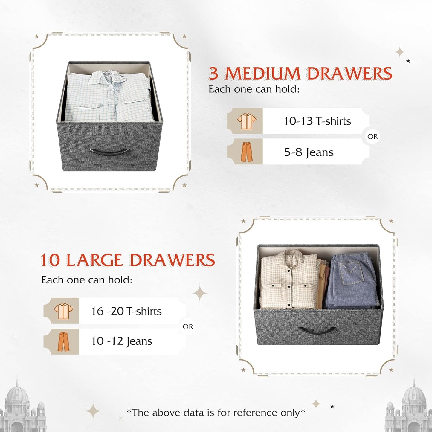 Tall Dresser for Bedroom with 13 Drawers, Storage Dresser Organizer