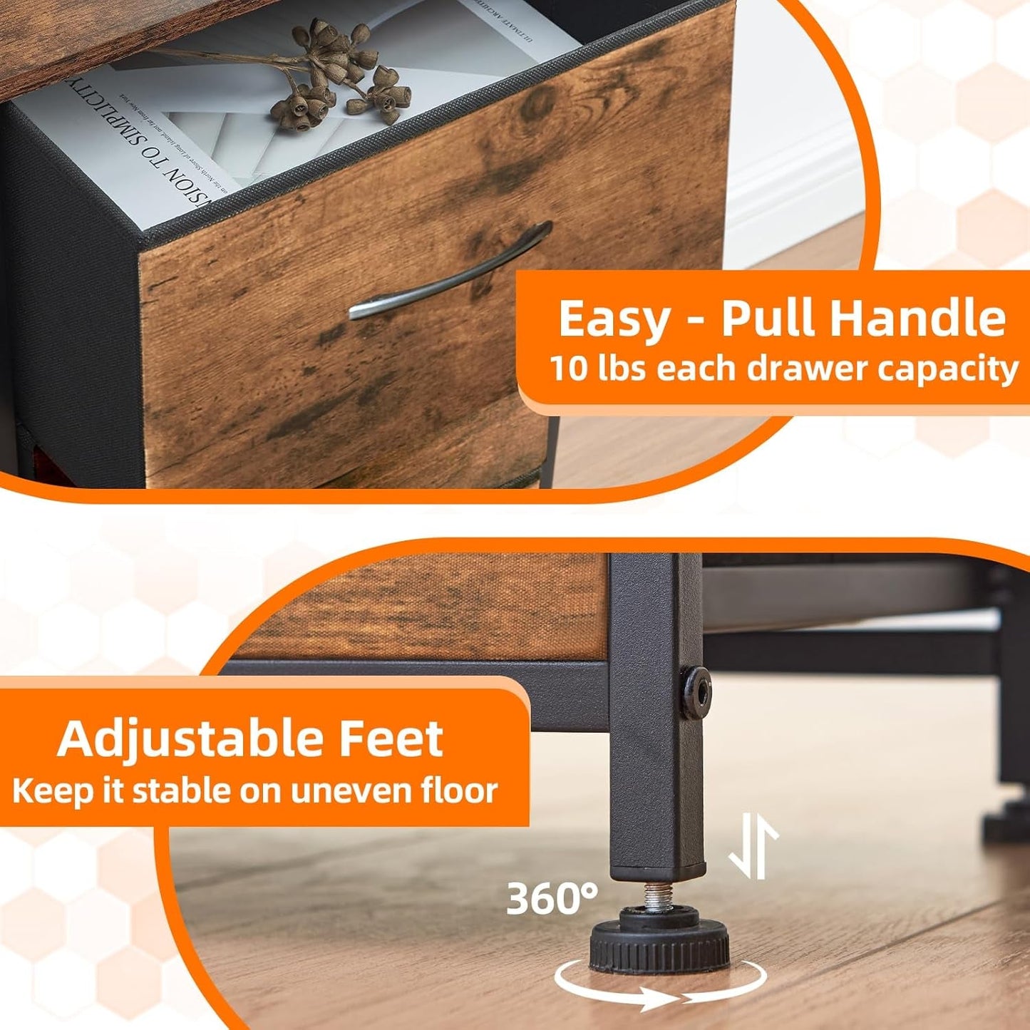 Tall Dresser for Bedroom with 4 Drawers, Storage Organizer Chest of