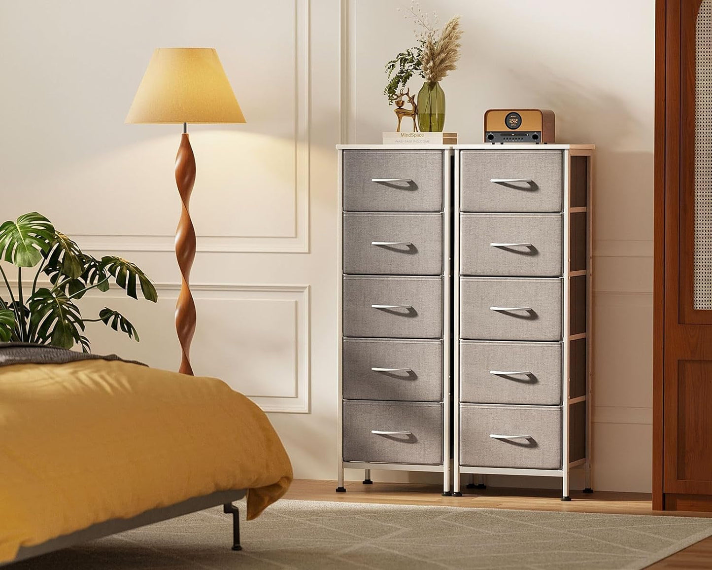 Dresser for Bedroom with 5 Storage Drawers, 48" Tall Dresser Chest of