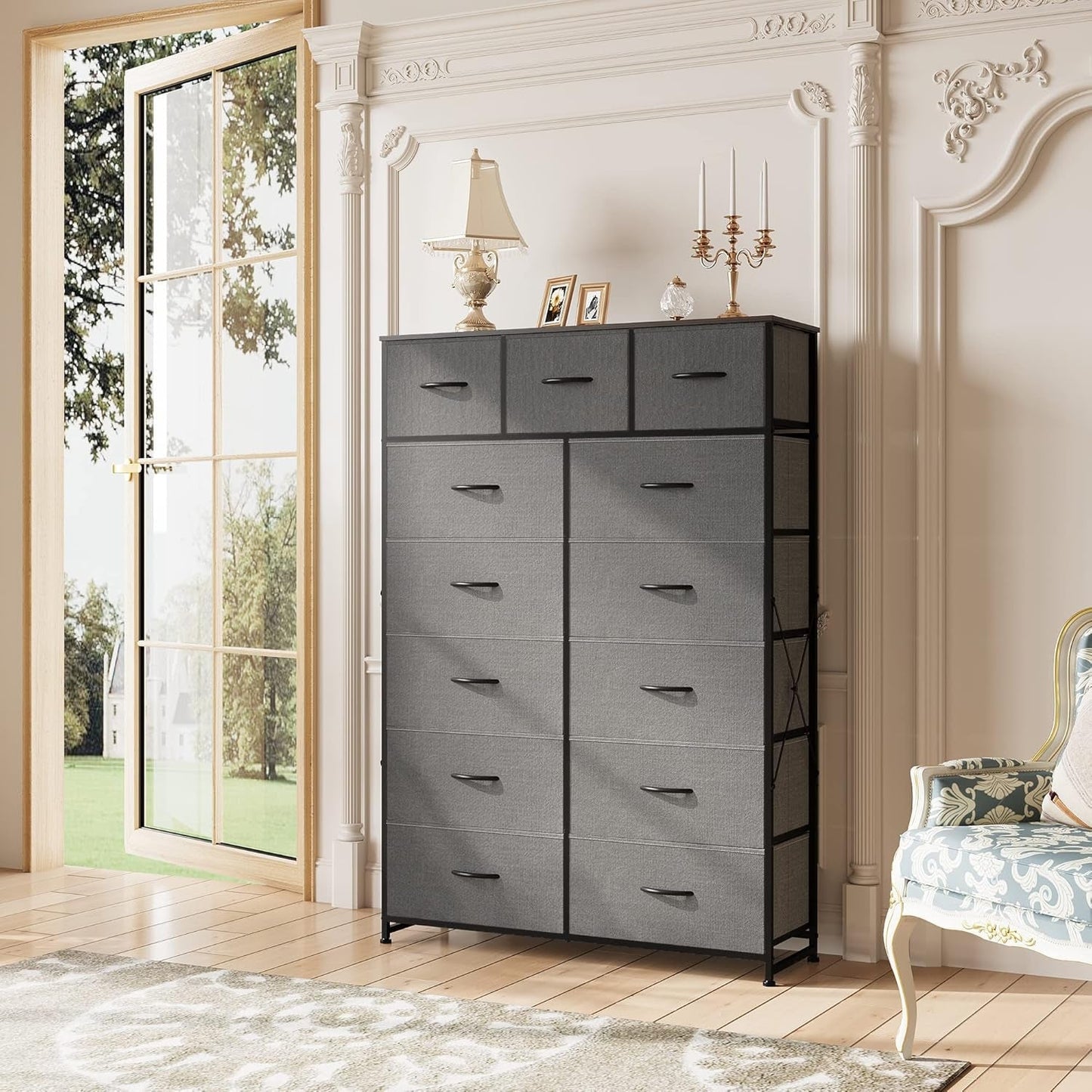 Tall Dresser for Bedroom with 13 Drawers, Storage Dresser Organizer