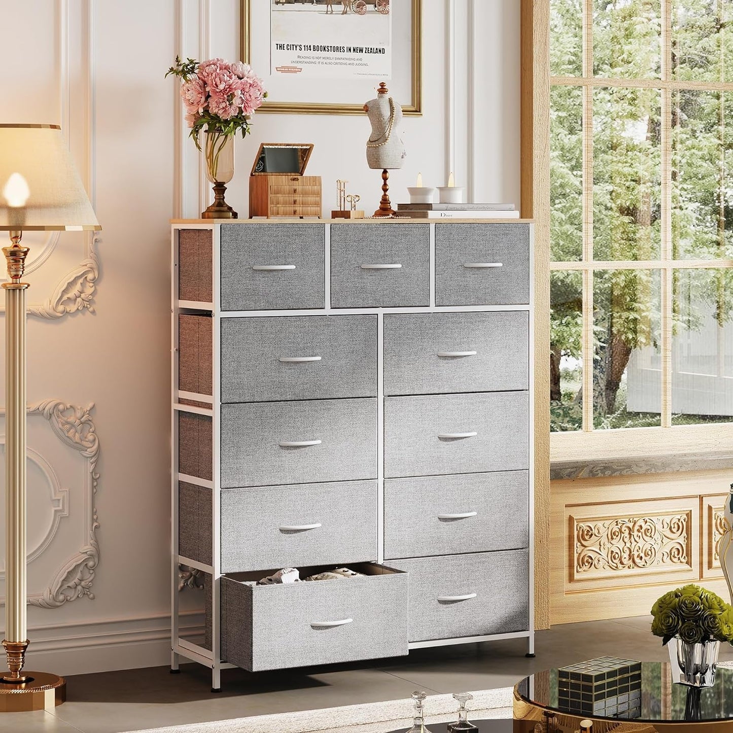 Tall Dresser for Bedroom, Fabric Dresser Storage Tower, Dresser &