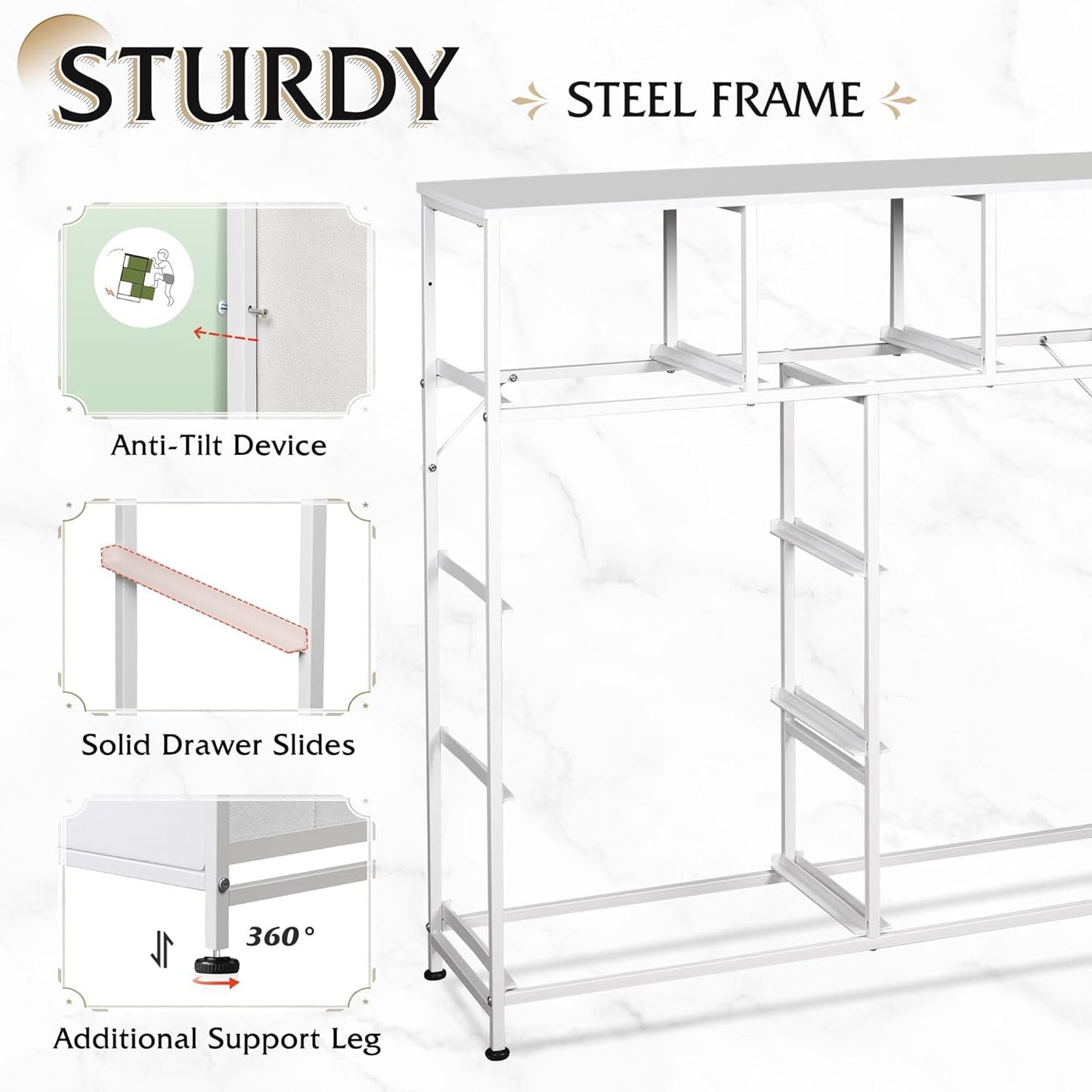 9-Drawer Dresser, Fabric Storage Tower for Bedroom, Hallway, Closet,