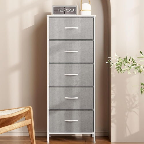 Dresser for Bedroom with 5 Storage Drawers, 48" Tall Dresser Chest of