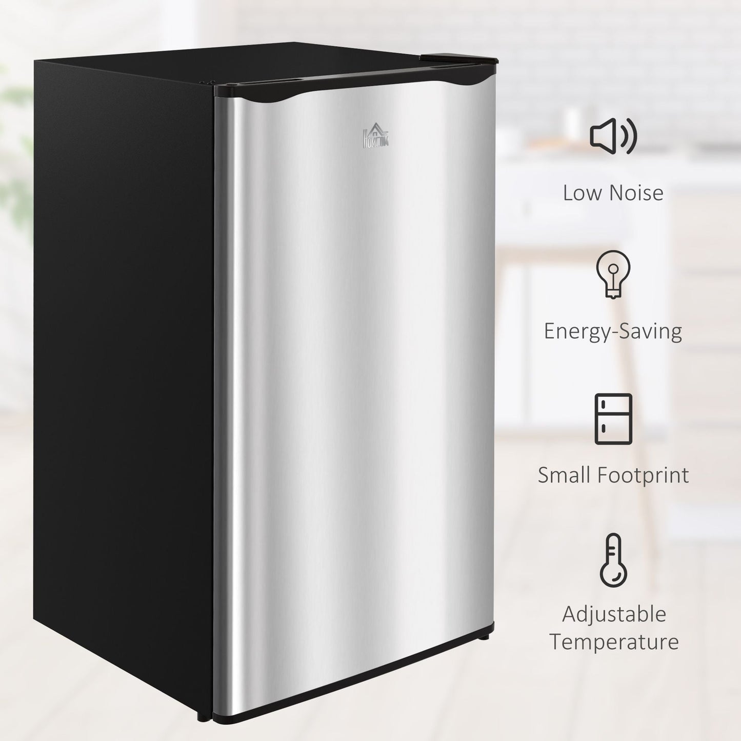 HOMCOM 3.2 Cu.Ft Mini Fridge with Freezer, Single Door Compact