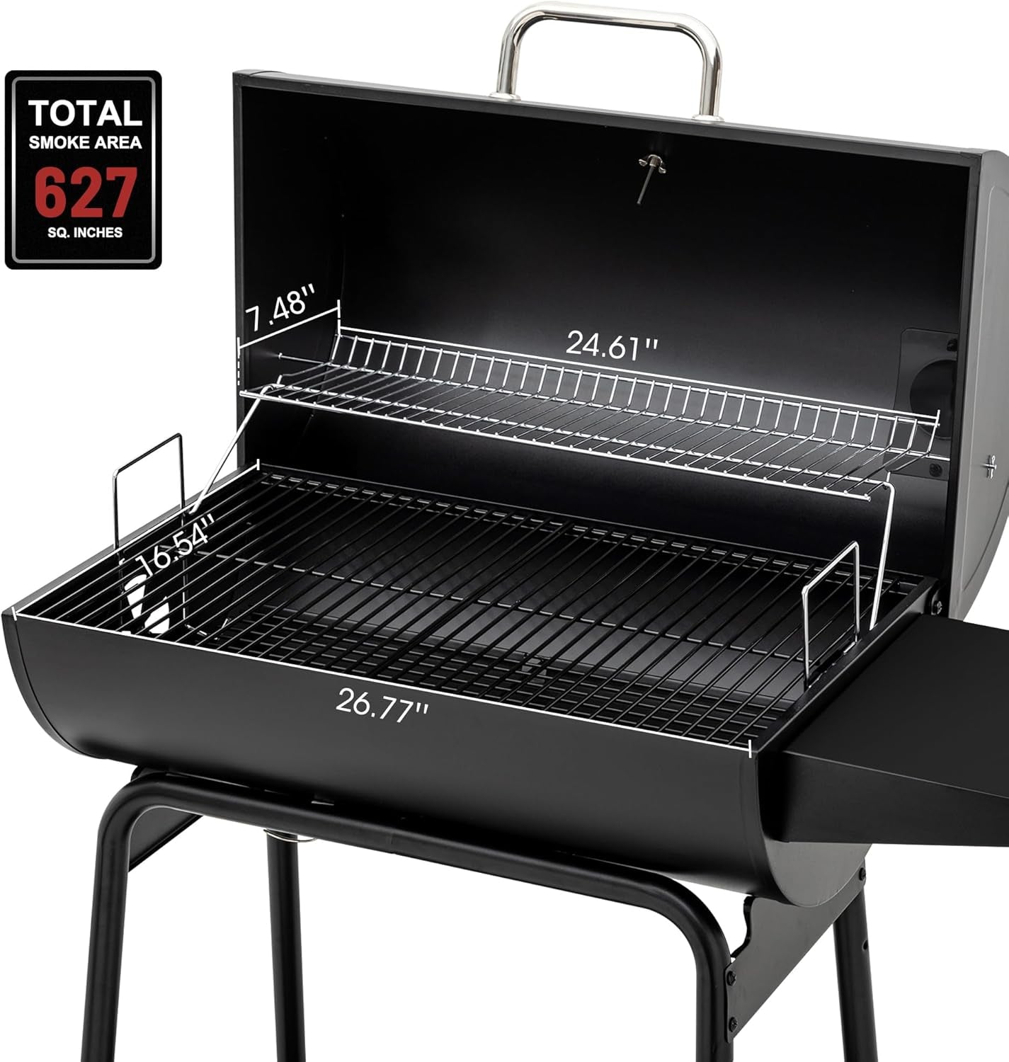 30 Inch Barrel Charcoal Grill: 627 Inch, Outdoor BBQ