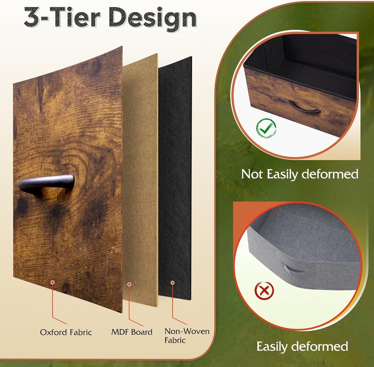 Tall Dresser for Bedroom, Fabric Dresser Storage Tower, Dresser &