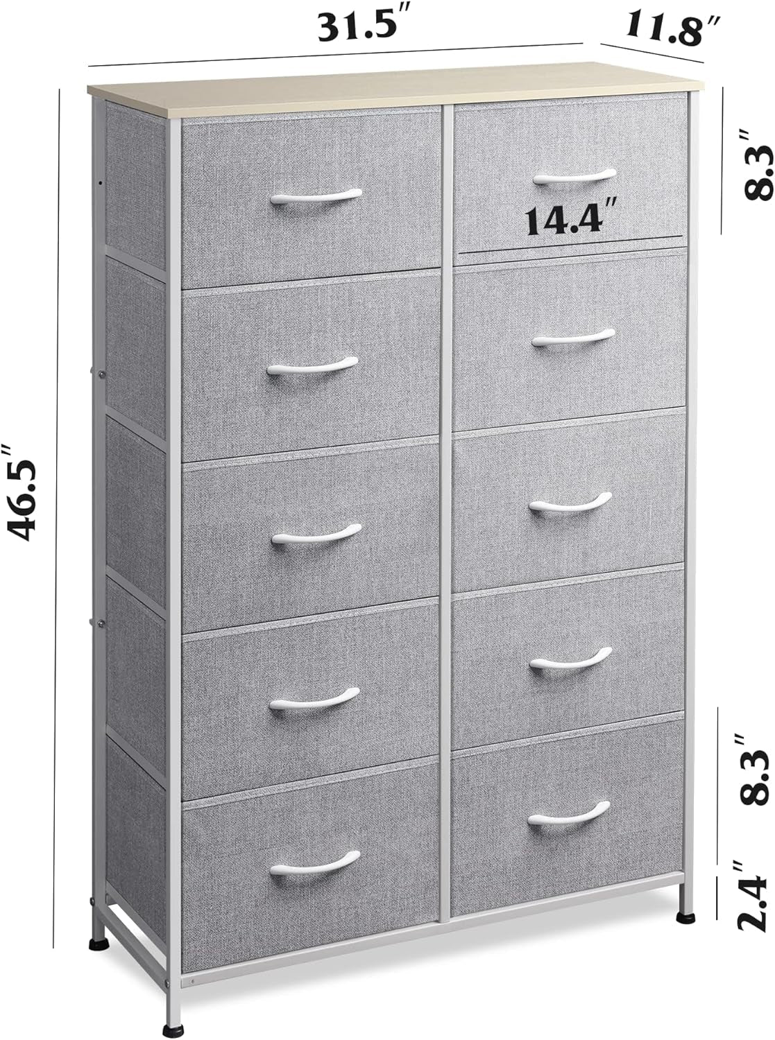 Tall Dresser for Bedroom with 10 Drawers, Chest of Drawers, Dressers