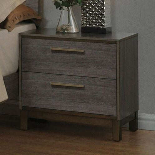 Contemporary 1pc Nightstand Two Tone Antique Gray Bedroom Furniture