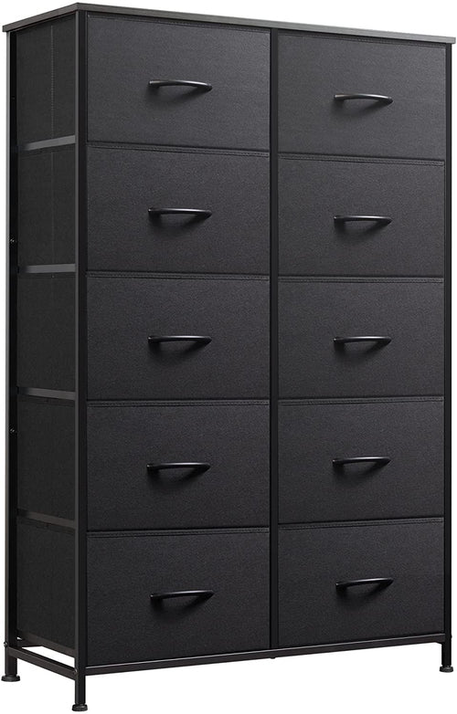 Tall Black Dresser for Bedroom with 10 Drawers, Chest of Drawers,