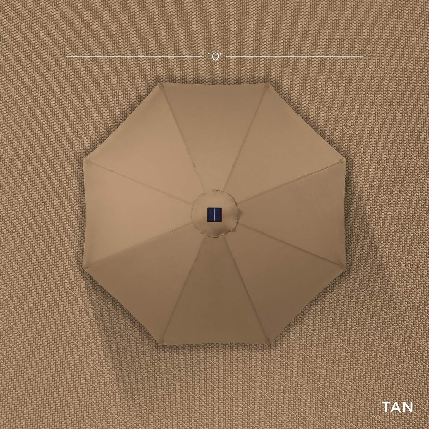 10Ft Solar Polyester LED Lighted Patio Umbrella W/Tilt Adjustment and