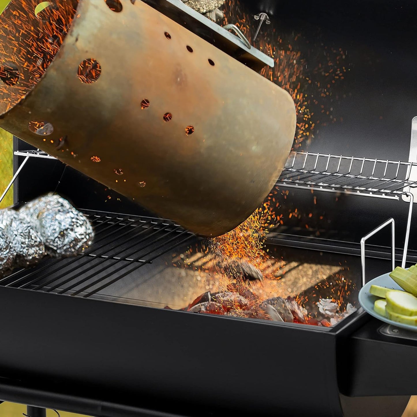 30 Inch Barrel Charcoal Grill: 627 Inch, Outdoor BBQ