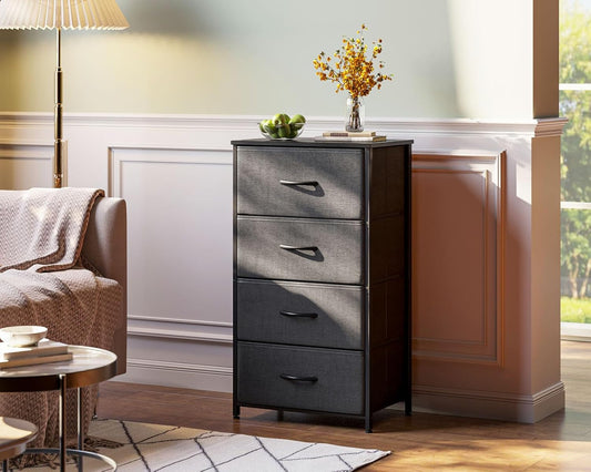 Dresser for Bedroom with 4 Storage Drawers, Small Dresser Chest of