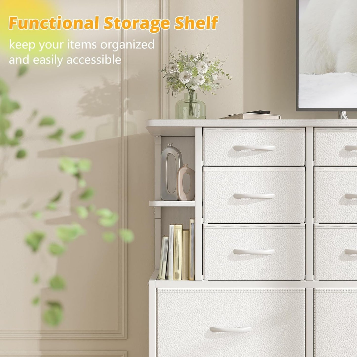Dresser for Bedroom with LED Lights, 12 Drawers Bedroom Dresser, Black