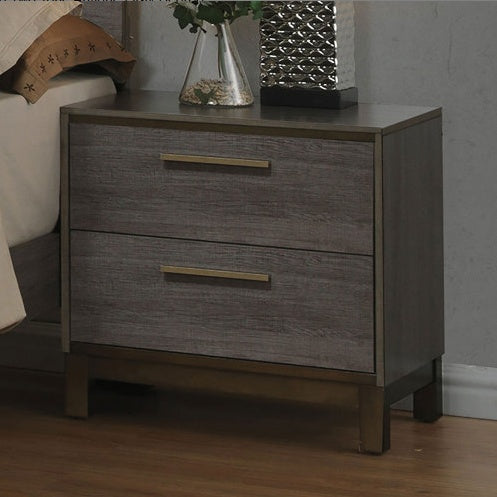 Contemporary 1pc Nightstand Two Tone Antique Gray Bedroom Furniture