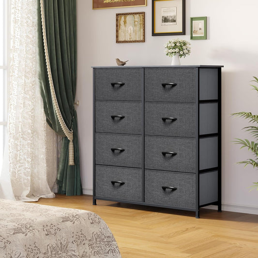 Dresser for Bedroom, Tall Dresser with 8 Drawers, Storage Tower with
