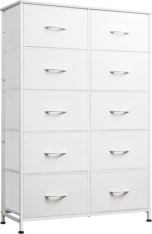 Fabric Dresser for Bedroom with 10 Drawers, Tall Chest of Drawers,