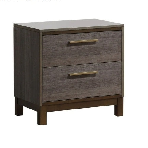 Contemporary 1pc Nightstand Two Tone Antique Gray Bedroom Furniture