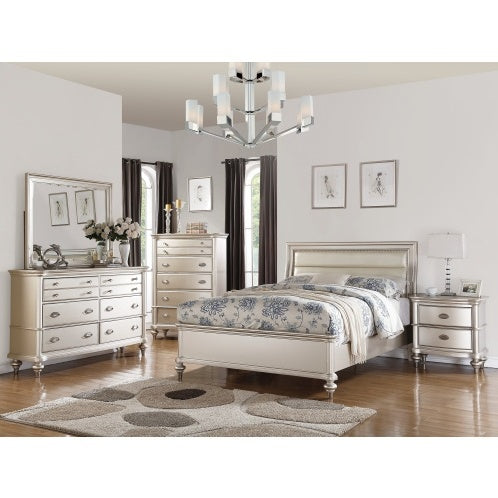 Classic Bedroom Elegant Nightstand Beige White Finish Or Antique