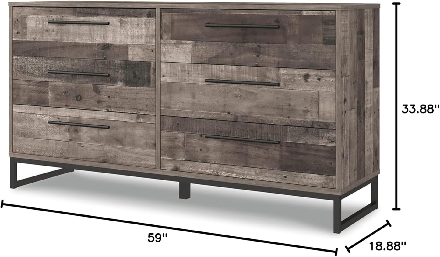 Neilsville 6 Drawer Dresser, Dark Brown