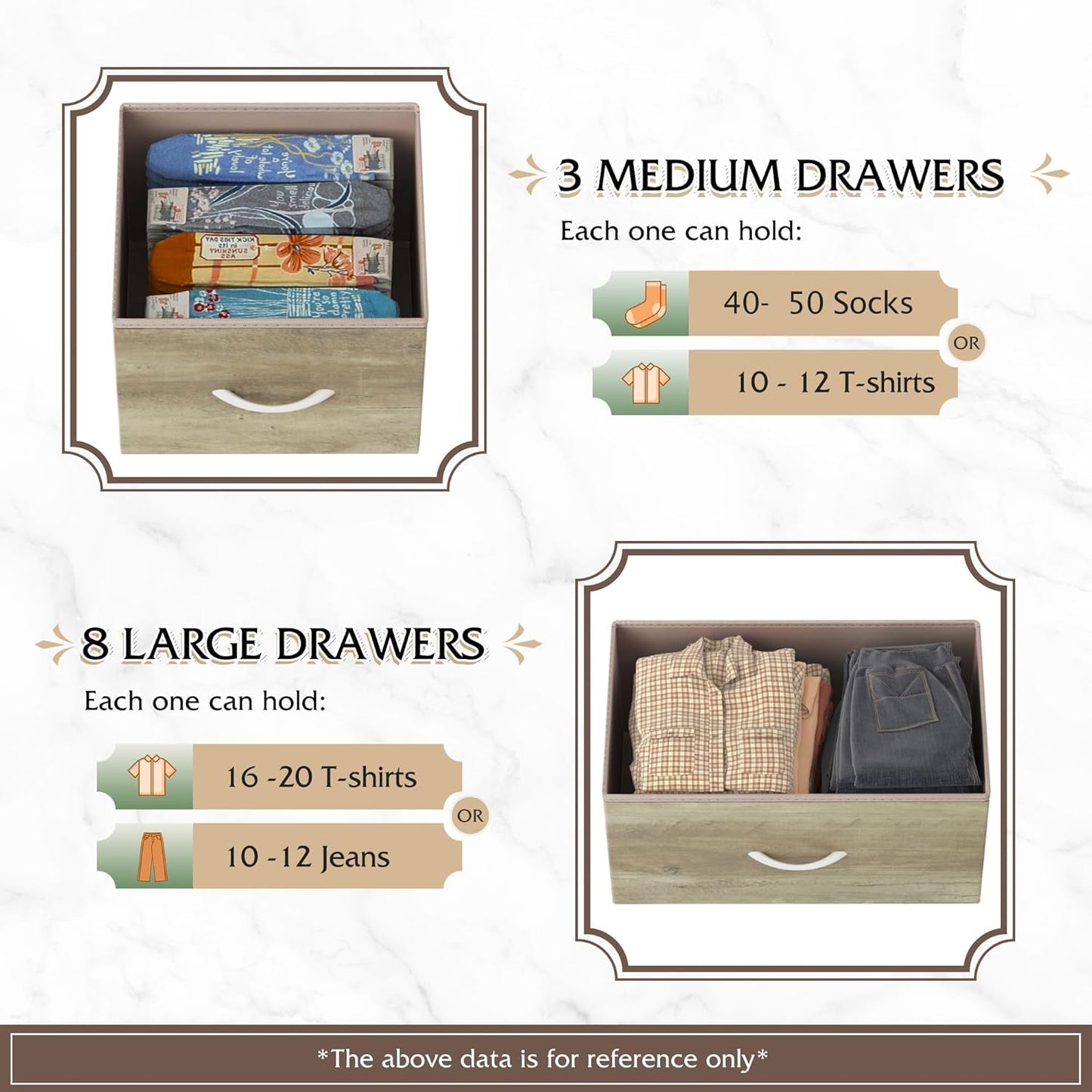 Tall Dresser for Bedroom, Fabric Dresser Storage Tower, Dresser &