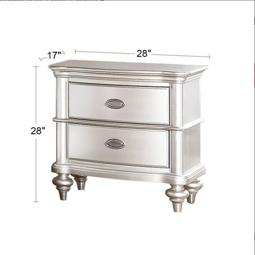 Classic Bedroom Elegant Nightstand Beige White Finish Or Antique
