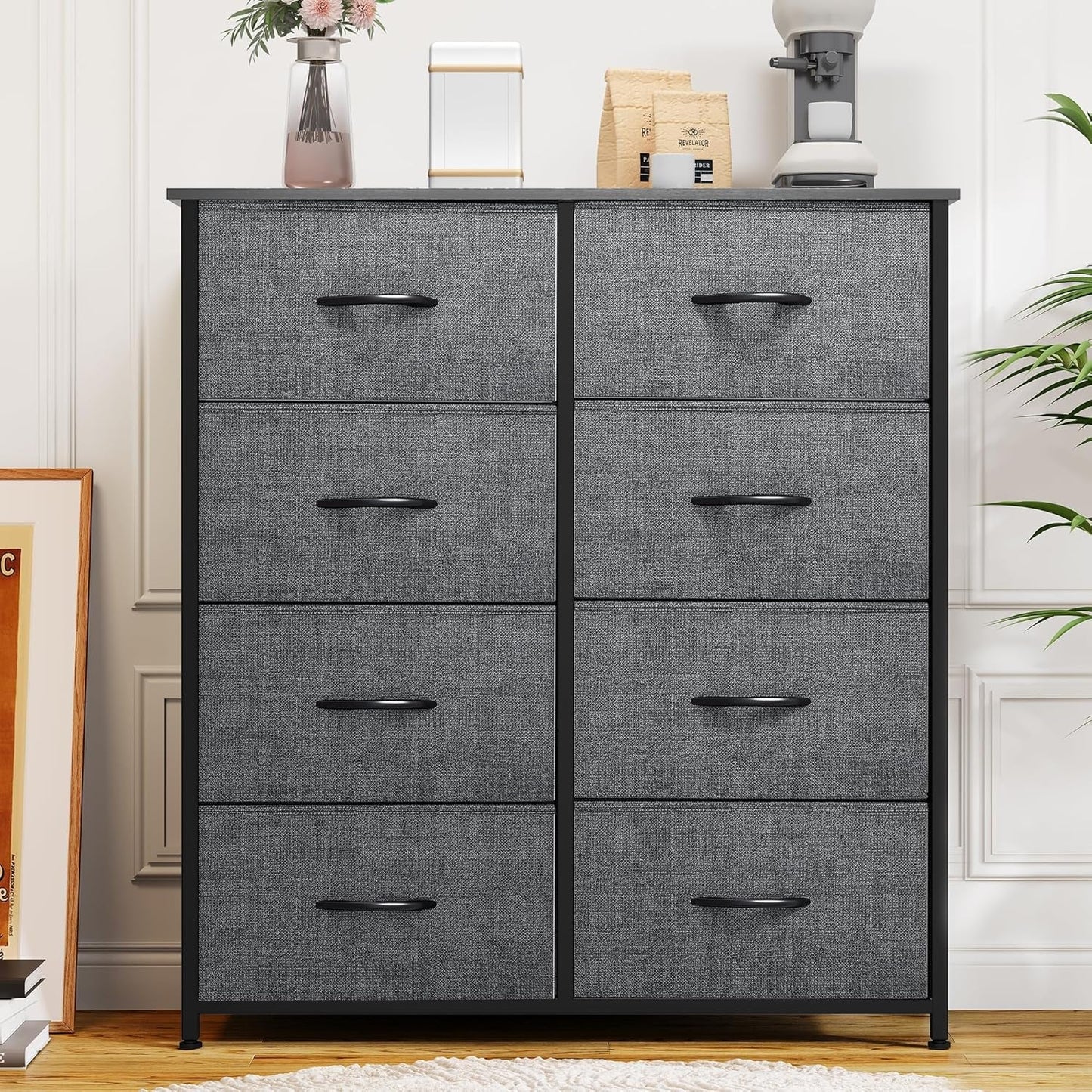 Dresser for Bedroom, Fabric Dresser with 8 Drawers,Tall Dresser,Chest