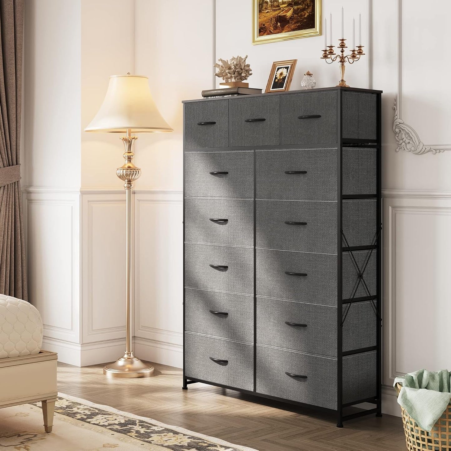 Tall Dresser for Bedroom with 13 Drawers, Storage Dresser Organizer