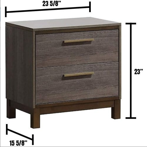 Contemporary 1pc Nightstand Two Tone Antique Gray Bedroom Furniture