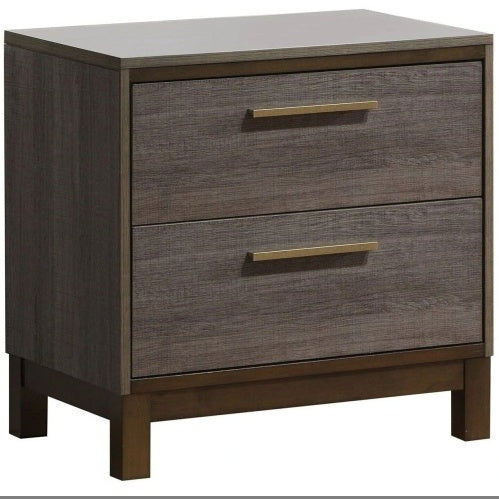 Contemporary 1pc Nightstand Two Tone Antique Gray Bedroom Furniture