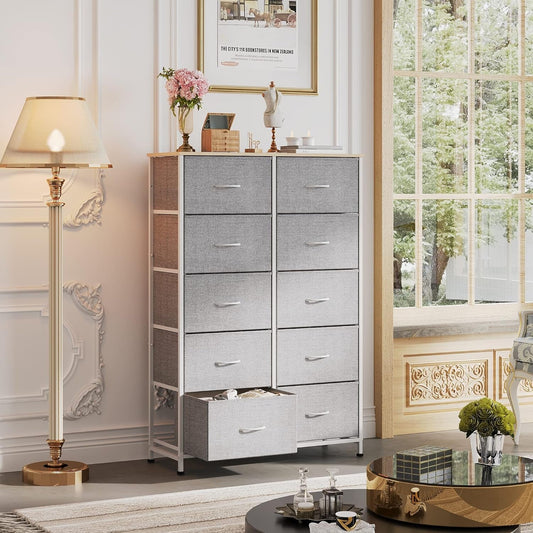 Tall Dresser for Bedroom with 10 Drawers, Chest of Drawers, Dressers
