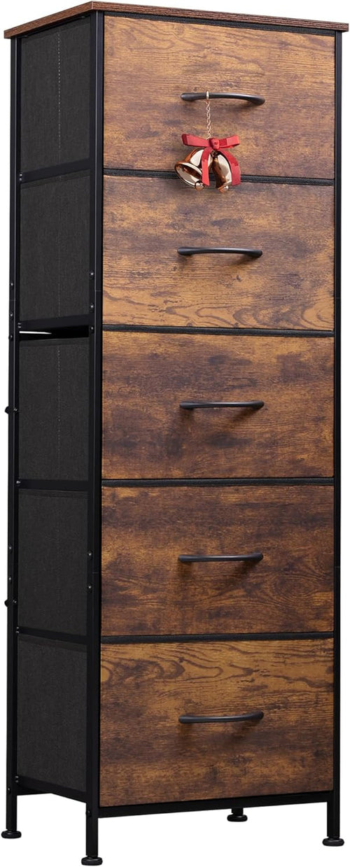 Fabric Dresser, 5-Drawer Tall Dresser for Bedroom, Storage Dresser