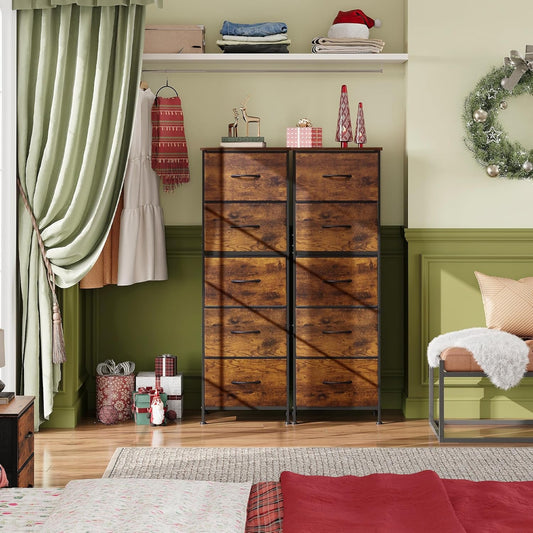 Fabric Dresser, 5-Drawer Tall Dresser for Bedroom, Storage Dresser