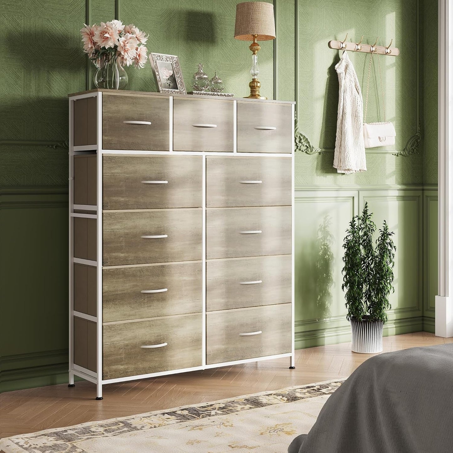 Tall Dresser for Bedroom, Fabric Dresser Storage Tower, Dresser &
