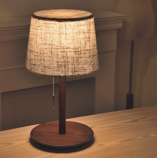 Oak Hardwood Bedroom Nightstand Light