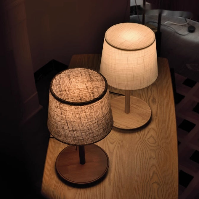 Oak Hardwood Bedroom Nightstand Light
