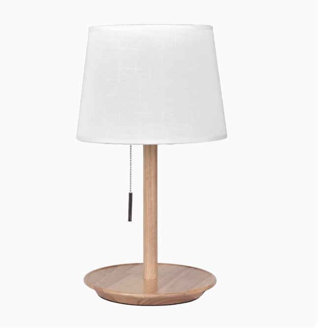 Oak Hardwood Bedroom Nightstand Light