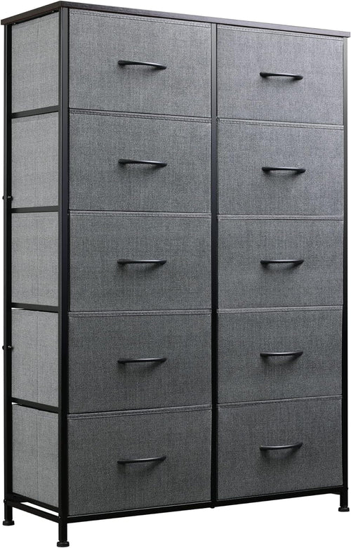Tall Dresser for Bedroom with 10 Fabric Drawers, Organizer Units for