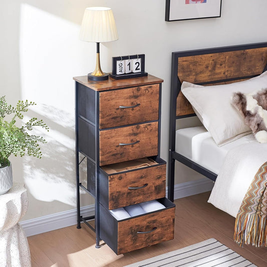 Tall Dresser for Bedroom with 4 Drawers, Storage Organizer Chest of