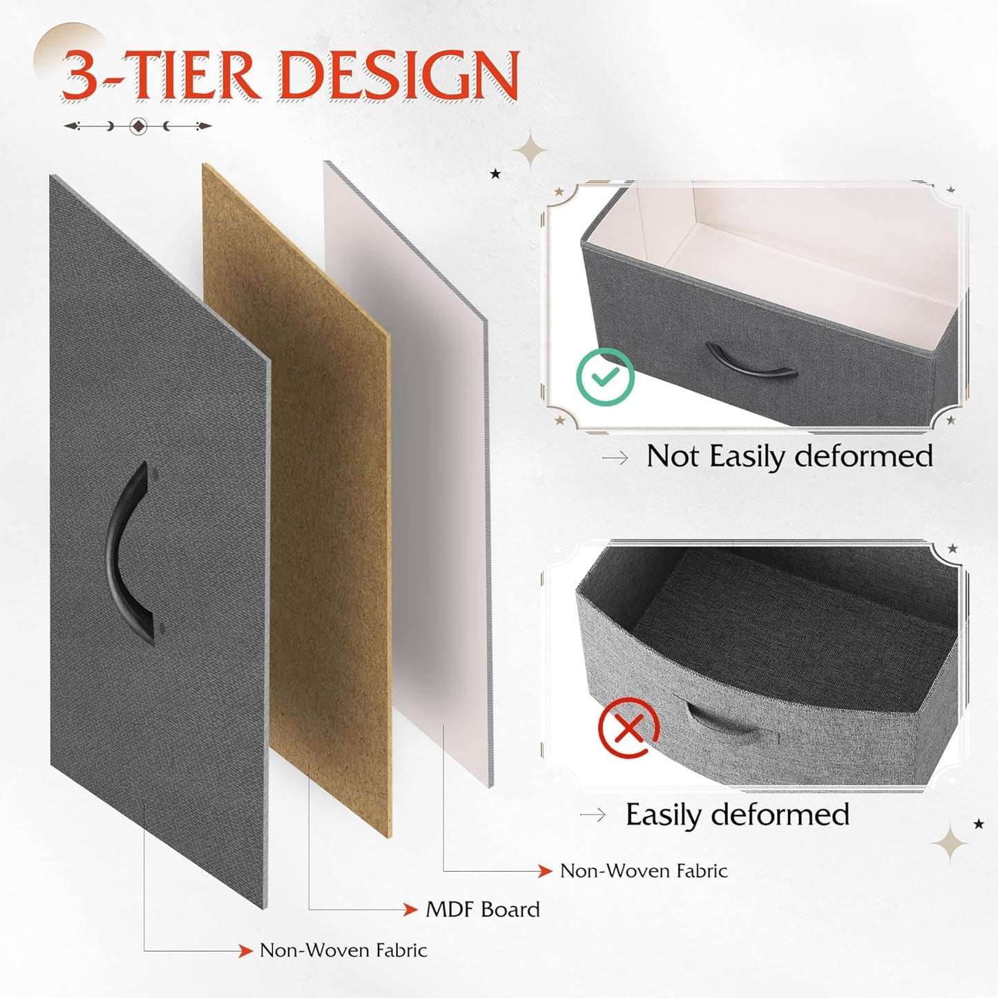 Fabric Dresser for Bedroom, Dresser with 10 Drawers, Storage Tower