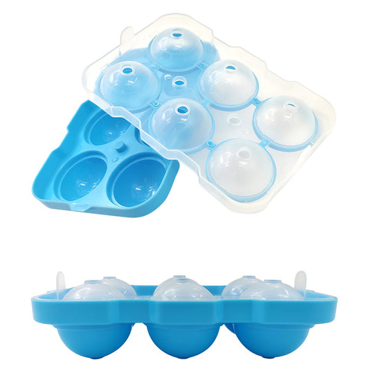 Round Ice Cube Mold Ice Ball Maker With 6 Grids For Kitchen