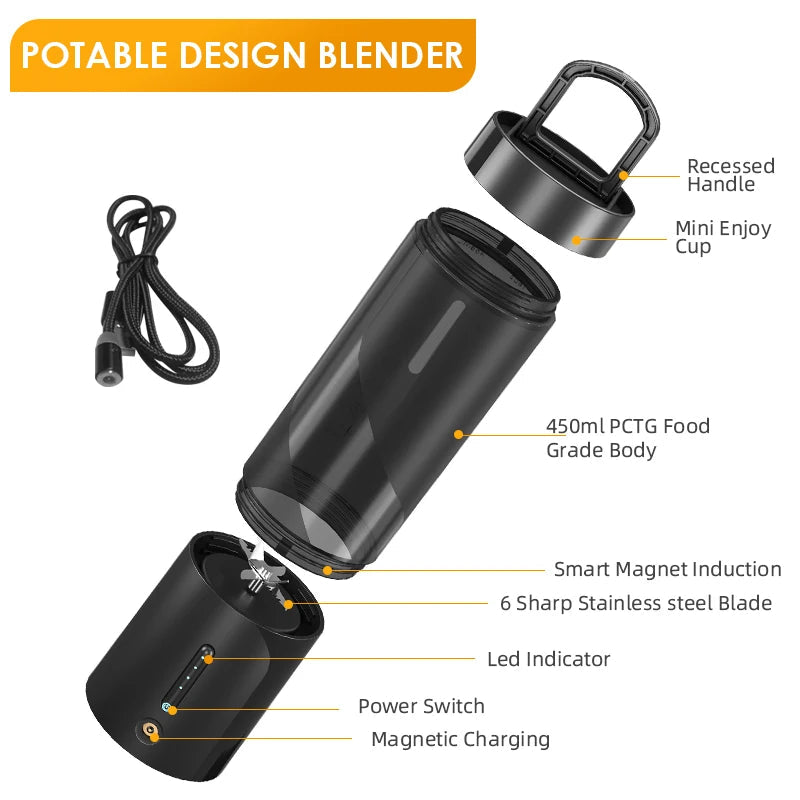 Portable Mixer Fresh Juicer Electric Mini Portable Blender For