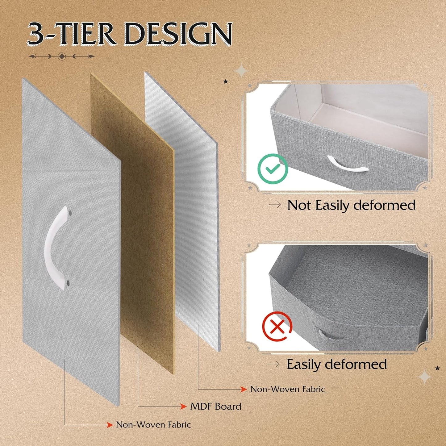 Tall Dresser for Bedroom, Fabric Dresser Storage Tower, Dresser &