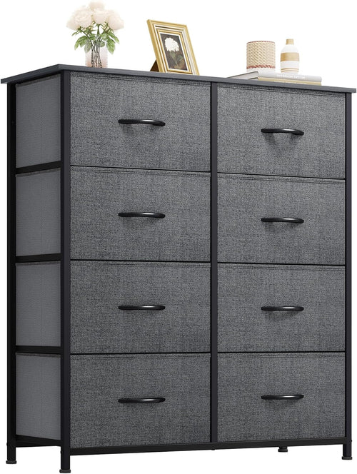 Dresser for Bedroom, Tall Dresser with 8 Drawers, Storage Tower with
