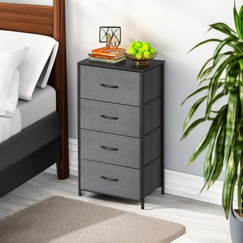 Dresser for Bedroom with 4 Storage Drawers, Small Dresser Chest of