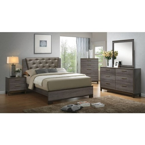 Contemporary 1pc Nightstand Two Tone Antique Gray Bedroom Furniture