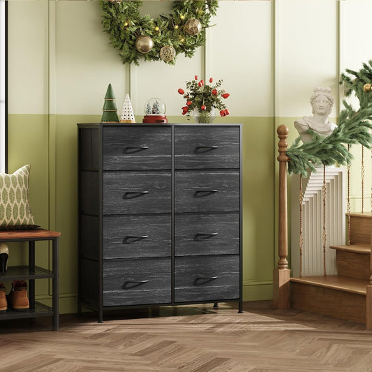 Tall Fabric Dresser for Bedroom with 8 Drawers, Storage Tower with