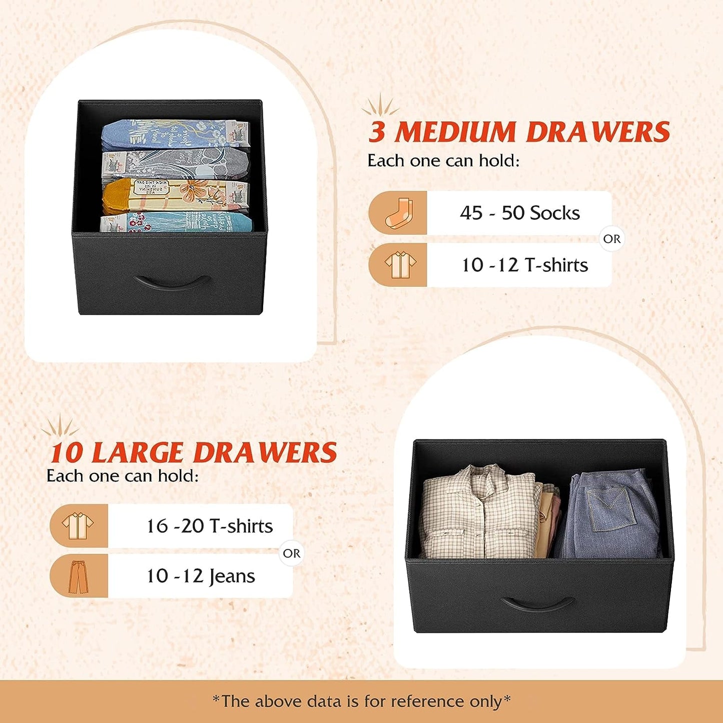 Tall Dresser for Bedroom with 13 Drawers, Storage Dresser Organizer