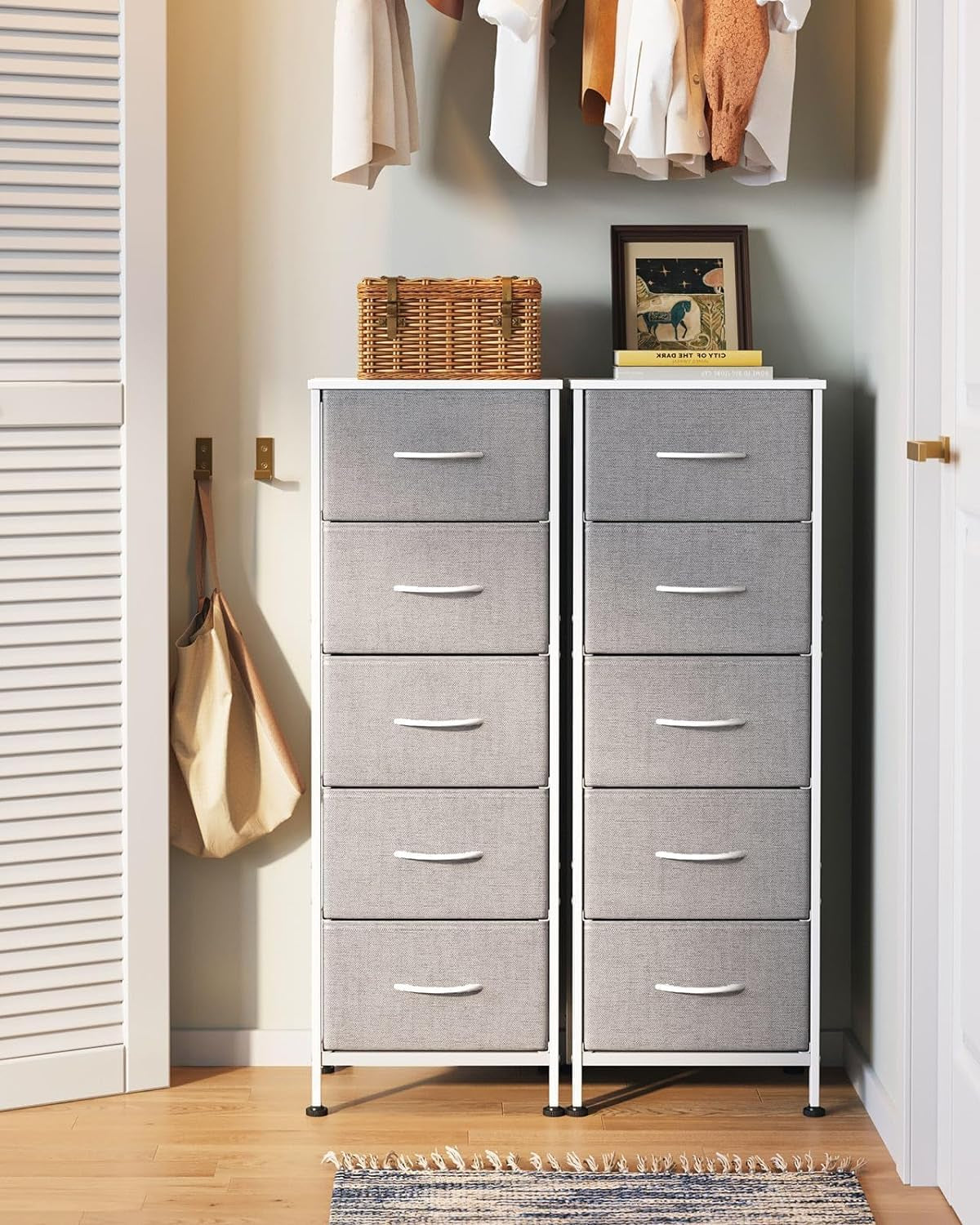Dresser for Bedroom with 5 Storage Drawers, 48" Tall Dresser Chest of